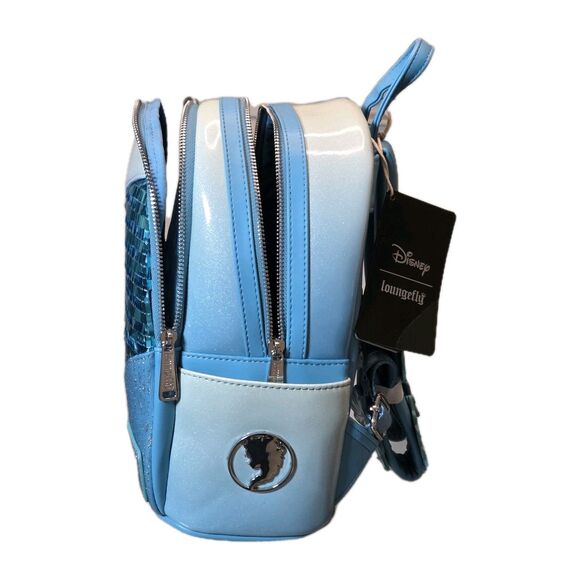 NWT Loungefly Disney Frozen Elsa Mini Backpack Blue Silver Sequin Snowflake NEW main image 10